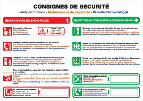 Consignes De Sécurité Affichage Obligatoire Entreprise Seton Belgique