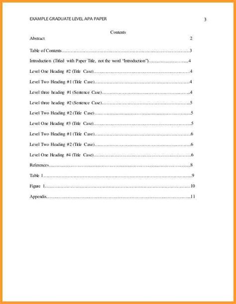 Table of contents apa style. Apa Table Of Contents