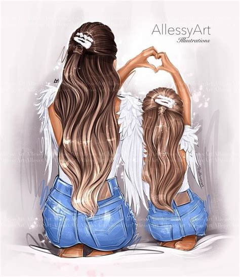 Pin By Sandy Valquiarena On Sandy Mother And Daughter Drawing Mother