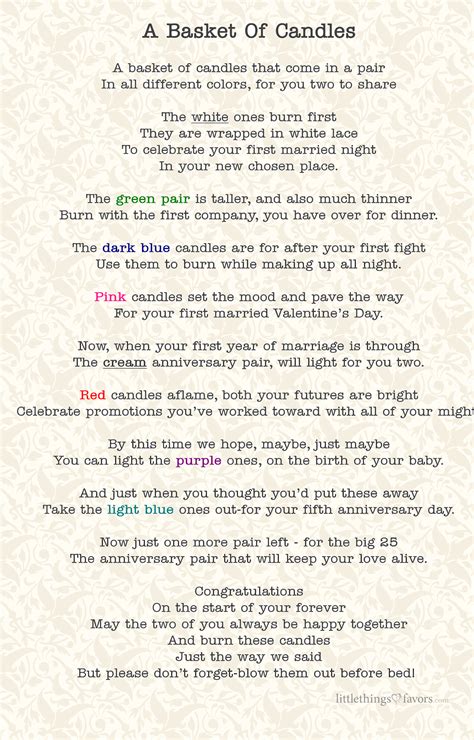 It's the absolute perfect way to brighten those last stressful days before your event; Search Results for "Printable Bayberry Candle Poem ...