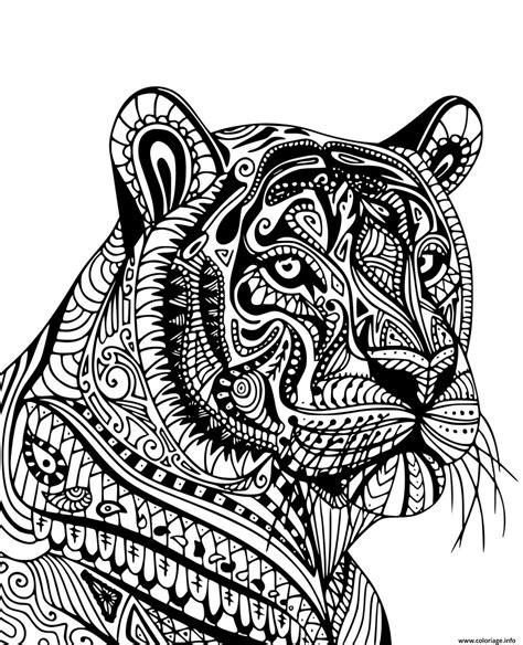 Coloriage Tigre Adulte Mandala De Profil Dessin Tigre à Imprimer