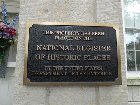 Photo National Register Of Historical Places Plaque On The Building