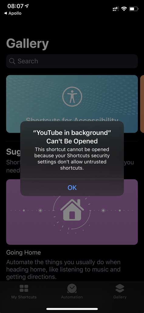 Untrusted Shortcut Cannot Be Opened Due To Shortcut Security Settings