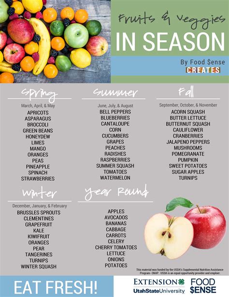 List Of Fruits And Veggies And When They Are In Season Very Helpful
