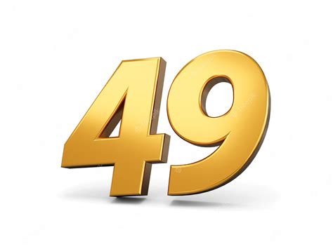 Premium Photo Gold Number 49 Forty Nine Isolated White Background