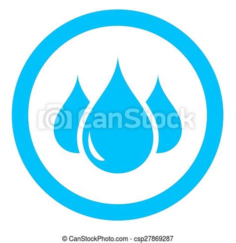 Aqua Icon With Drop Round Aqua Icon With Blue Drop Silhouette Canstock