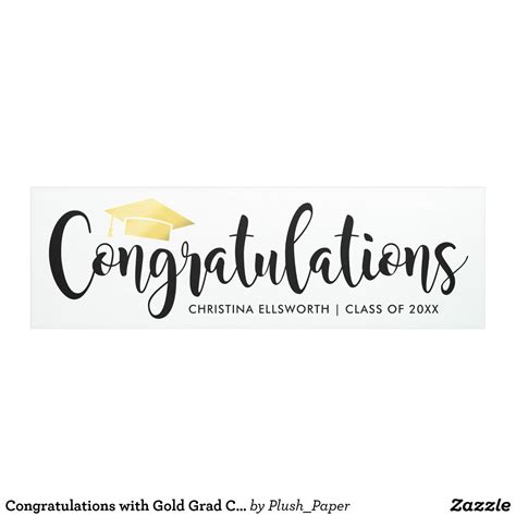 Congratulations with Gold Grad Cap | Graduation Banner ...