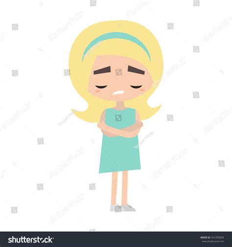 Sad Offended Blonde Girl Cartoon Illustration Stock Vector Royalty