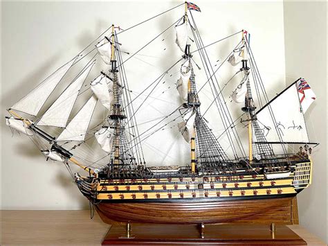 Large Wooden Ship Model Of Hms Victory