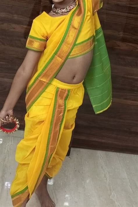 Baby Girl Saree For Kidsmaharashtrian Kastha Marathi Kashta Naurvi