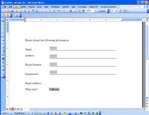 Within a single run there can be up to four types of content present which can each use a unique font: TSRI Software Tips: Lines Under Text Field Forms in Word 2003
