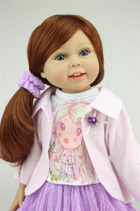 Free Shipping 18 Inches Cute Doll Handmade Realistic Toys Full Vinyl American Girl Doll Reborn