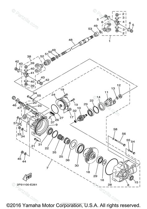 Yamaha Side By Side 2008 Oem Parts Diagram For Front Differential