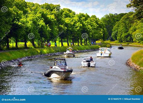 Canal through Djurgarden, Stockholm, Sweden Editorial Stock Image