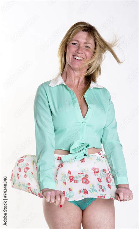 Woman S Skirt Blowing Up In The Wind Stock Photo Adobe Stock