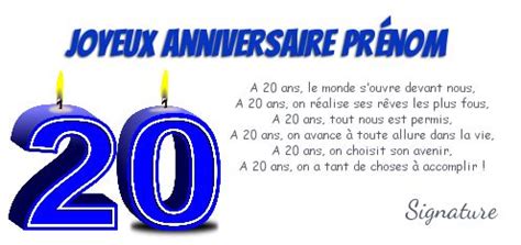 Cartes d'anniversaire et textes gratuits pour les souhaiter > guide ; Carte Joyeux Anniversaire 20 Ans Bougie gratuit à imprimer (carte 1335)