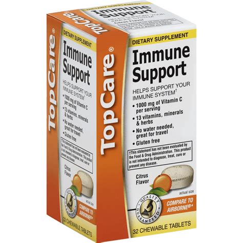Topcare Immune Support Chewable Tablets Citrus Flavor Health
