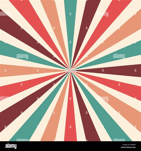 Retro Starburst Or Sunburst Background Vector Pattern With A Vintage