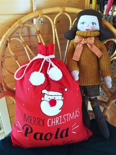 santa sack christmas sack personalized gift bag happy  year christmas gifts christmas