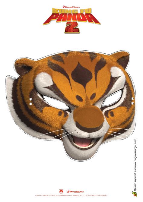 Activité de Découpage de Masque d'une Tigresse dans Kung fu panda