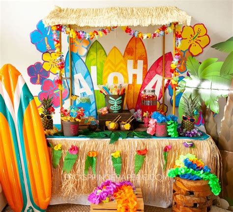 Easy Luau Party Ideas And Tiki Bar Set Up Frog Prince Paperie