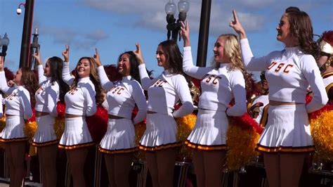 The Usc Spirit Of Troy Performs Conquest At The Navy