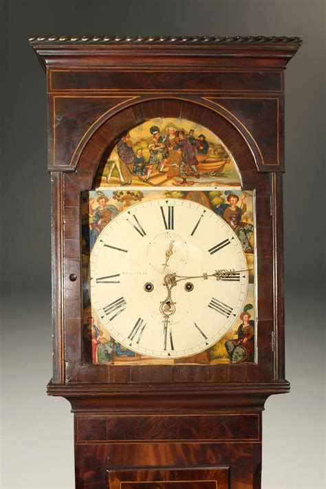Early 19th century antique English tall case clock with ...