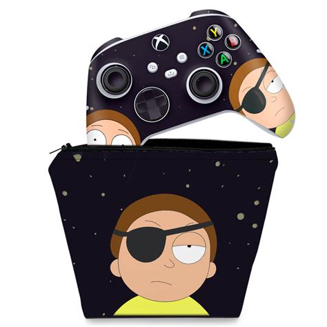 Kit Capa Case E Skin Xbox Series S X Controle Morty Rick And Morty