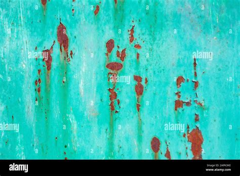 Rusty Metal Texture And Turquoise Paint Stock Photo Alamy