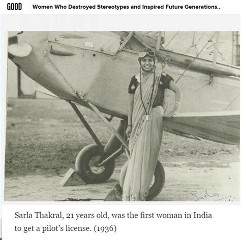 Check spelling or type a new query. SARLA THAKRAL, the first woman in India to get a pilot's ...