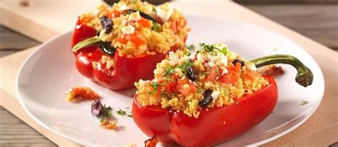 Einfaches Rezept gefüllte Paprika mit Couscous und Feta -Käse Uberalles
