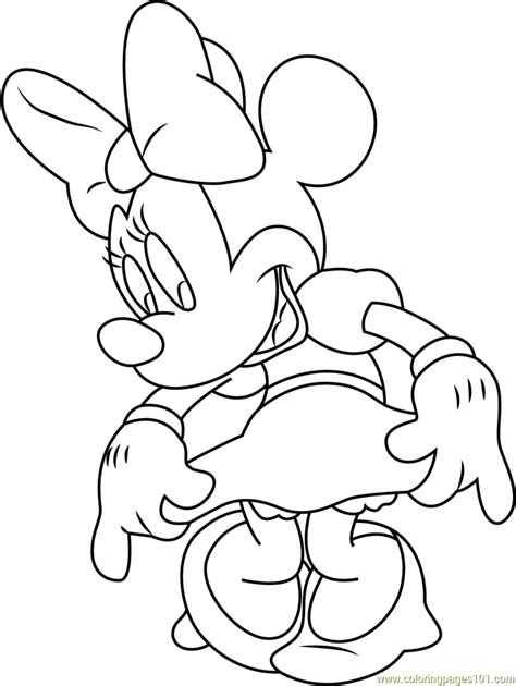 Minnie bakes a cake coloring page. Minnie Mouse Coloring Page - Free Mickey Mouse Coloring ...