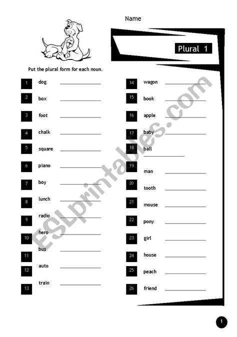 Plural 1 - ESL worksheet by melahel7