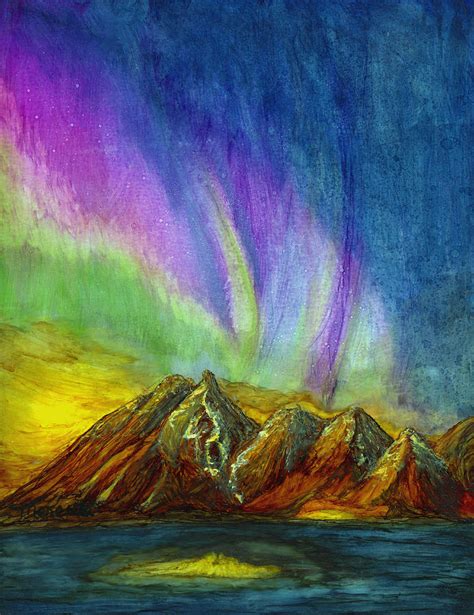 Northern Lights Painting By Marcella Chapman Fine Art America