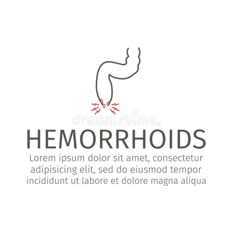 Hemorrhoids Line Icon Infographics Vector Signs For Web Graphics Stock Vector Illustration