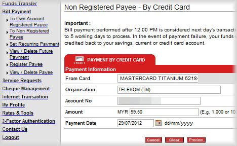 Business typetrading company, agent, distributor/wholesaler. How to pay TM Bill, Streamyx bill online using credit card ...