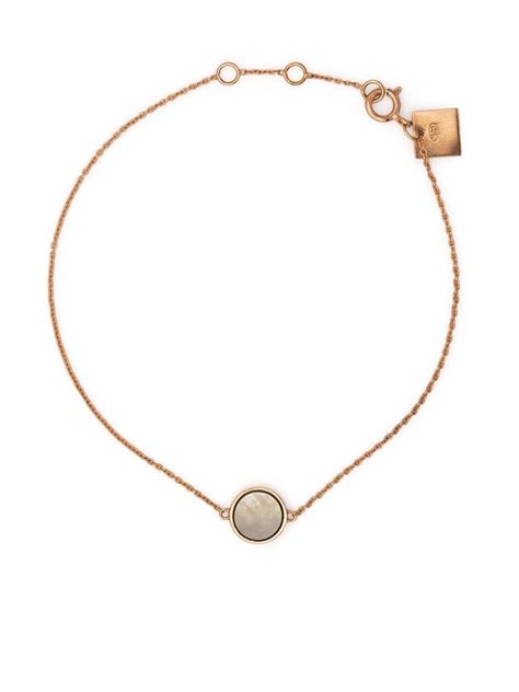 Ginette Ny Gemstone Embellished Chain Link Bracelet In Nude Modesens