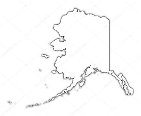 Alaska Usa Outline Map With Shadow — Stock Photo © Skvoor 9090243