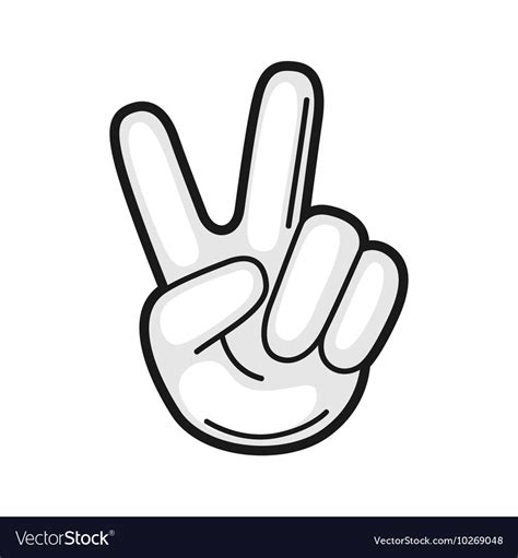 Hand Victory Sign Gesture Icon On Royalty Free Vector Image