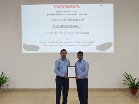 Certificate Of Appreciation For Commendable Performance In ” Delivery