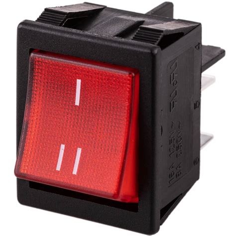 Interruptor Conmutador Basculante Rojo Luminoso Dpdt 6 Pin Cablematic