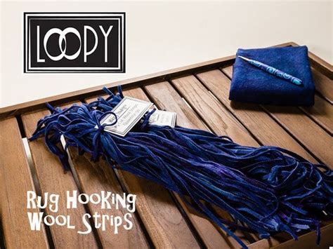 Rug Hooking Wool Strips Blue Hazy Indigo 100 By Loopywoolsupply