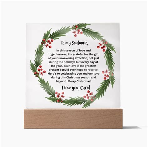 Personalized Soulmate Christmas Gift Customized Girlfriend Plaque