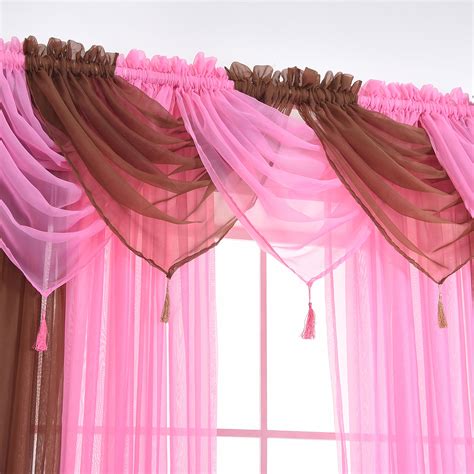 Valance curtains from kohl's instantly enhance the aesthetic of any room and add a unique warmth to your entire home. 1pcs Voile Curtains, Solid Sheer Curtain Scarf Drapes Rod ...
