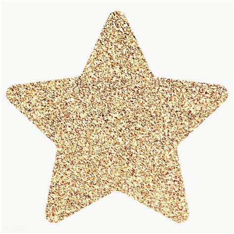 A Gold Glitter Star On A White Background