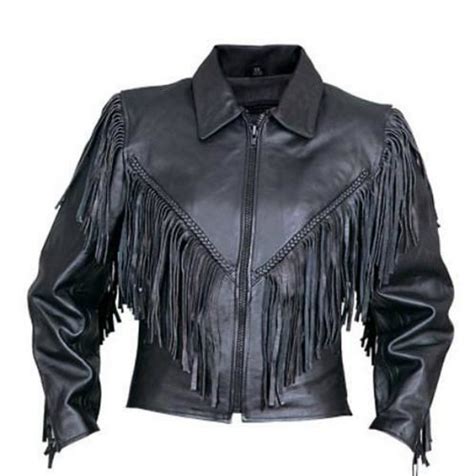 Allstate Leather Ladies Fringed Leather Motorcycle Jacket