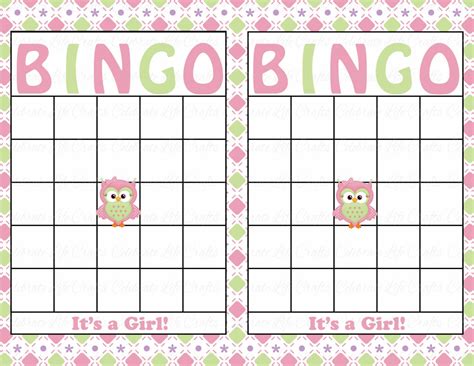 Baby Shower Bingo Cards Baby Shower Bingo Printable Blank Baby Shower