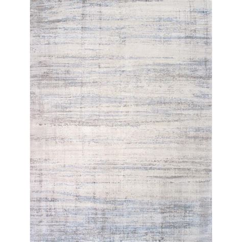 Pasargad Home Modern Silverblue 6 Ft X 9 Ft Abstract Silk And Wool