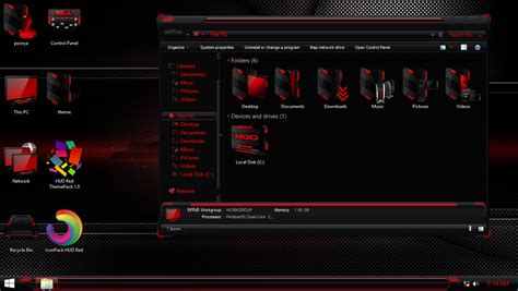Hud Red Iconpack For Win788110 Skinpack Customize
