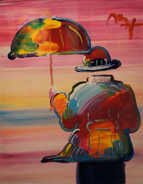 Known for his use of loose brushstrokes and bright colors, max's work captures the spirit of the 1960s and '70s through. Peter Max Peter Max Acrylique sur papier sur Umbrella Man ...